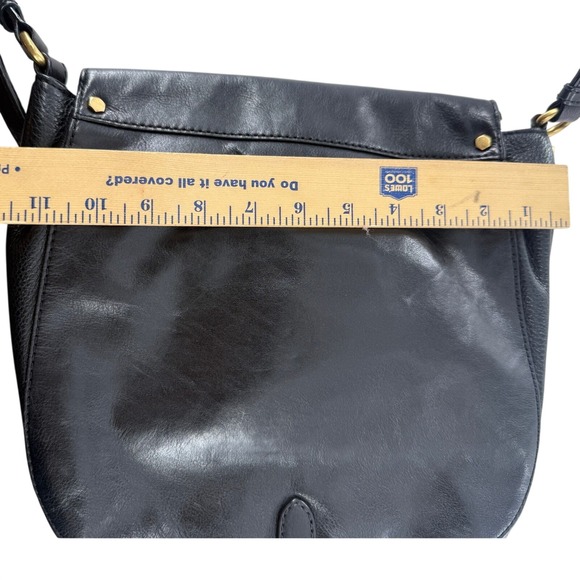 Marc By Marc Jacobs Black Leather Shoulder Bag Crossbody Purse Flap 12\